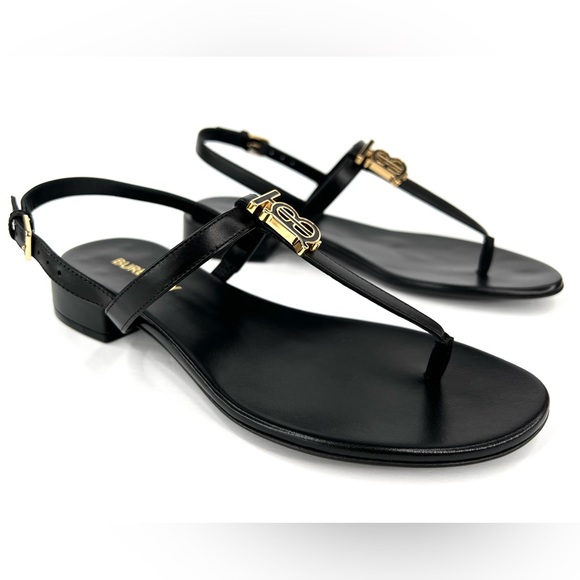 BURBERRY Emily TB Logo Slingback Thong Monogram Leather Sandal EU 36 - US 6 - Picture 14 of 14